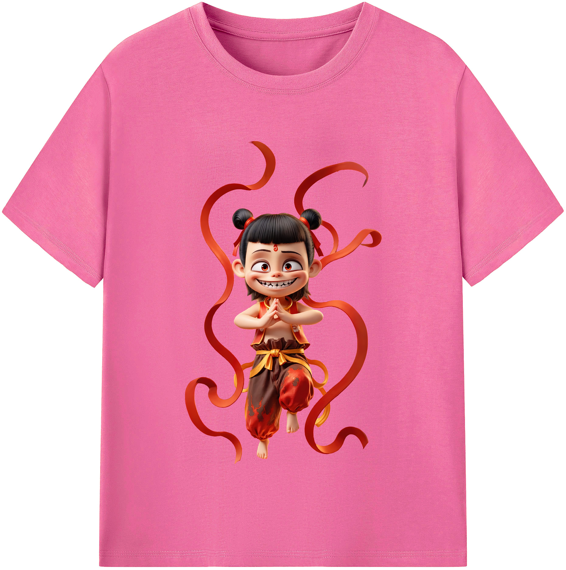 （画像用） Ne Zha 2 ナタ 魔童の大暴れ レディースカジュアルプリントTシャツ（綿100％）